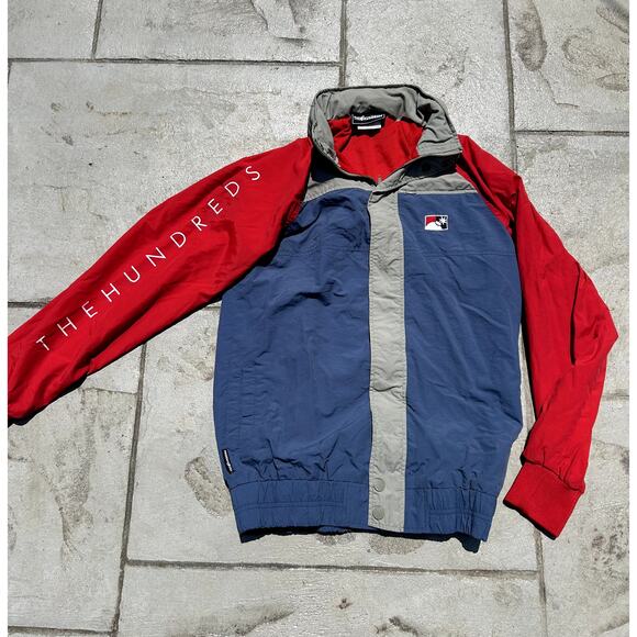 The Hundreds Red and Blue Windbreaker Full Zips Jacket - Great Condition - Picture 1 of 3